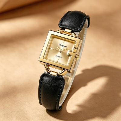 Fusion Finds Elegant Women's Quartz Watch Minimalist Alloy Ladies Business Watch For Casual & Office Wear black