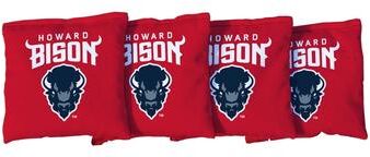 Skip's Garage Howard Bison Red Cornhole Bags