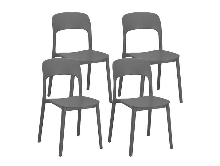 Esszimmerstuhl Gartenstuhl ZORA 4er Set anthrazit