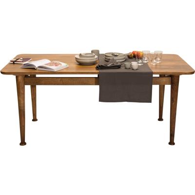 Esstisch SIT "Vaduz 180 x 90 cmaus Mangoholz Massivholz", gelb (mango natur), B:180cm H:76cm T:90cm, Tische, Esstisch, Markante Holzbeine mit dekorativen Absätzen in Tellerform