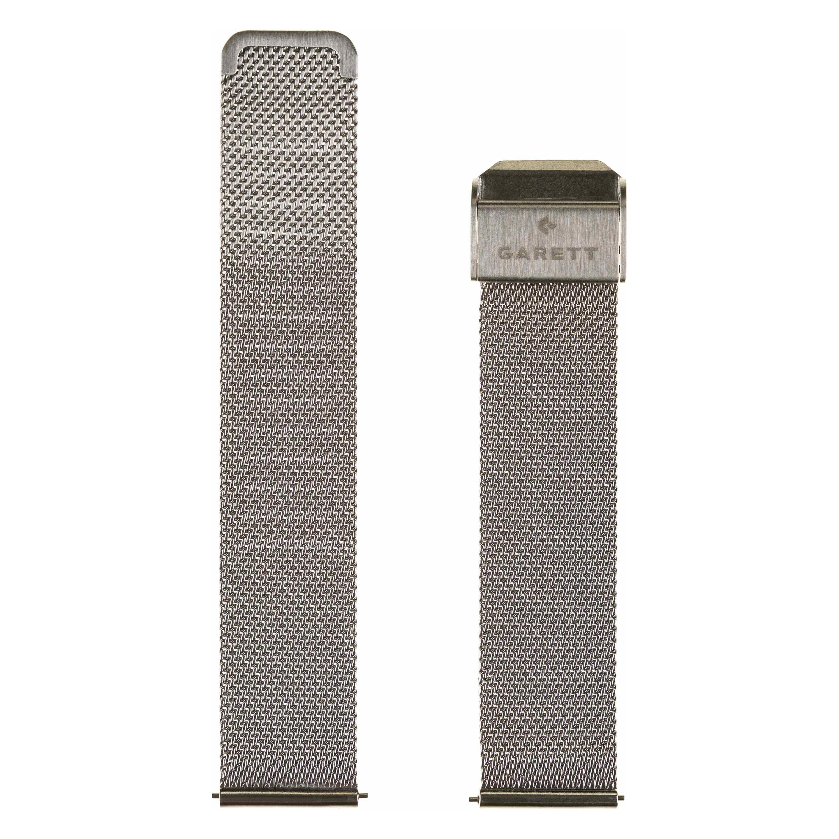 Garett univerzální řemínek 18 mm, stříbrný kovový, typ Mesh (STRAP_SVR_STL_18MM)
