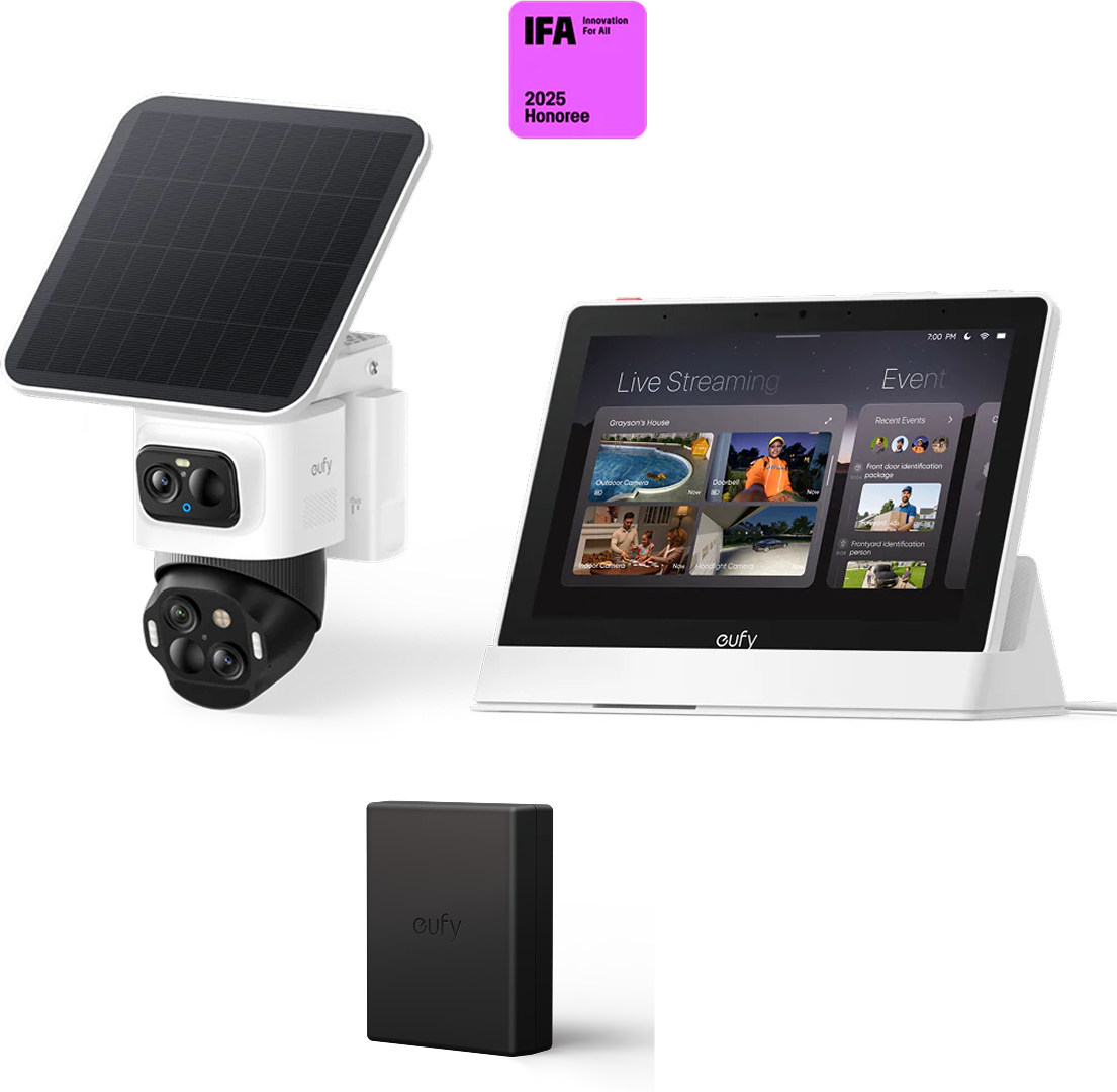 eufyCam S4, smart display E10 und Ersatzakku für eufyCam S4