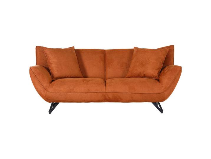 Carryhome 3-Sitzer-Sofa Tabaluga, Cognac, Metall, Füllung: Polyester, 203x90x95 cm, Stoffauswahl, Wohnzimmer, Sofas & Couches, Sofas, 3-Sitzer Sofas