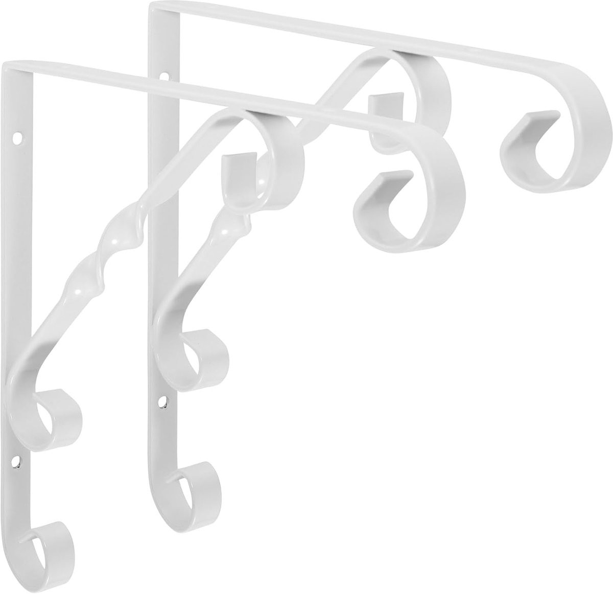 Decoratieve Plankbeugels in antieke stijl - Wit - 100 x 100 mm