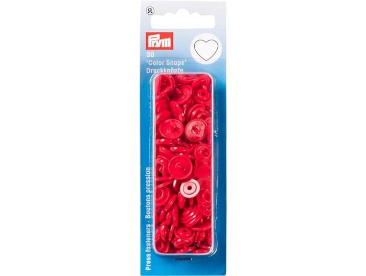 Prym 393338 Naaivrij-drukknop Color Snaps Hart rood, kunststof, één maat