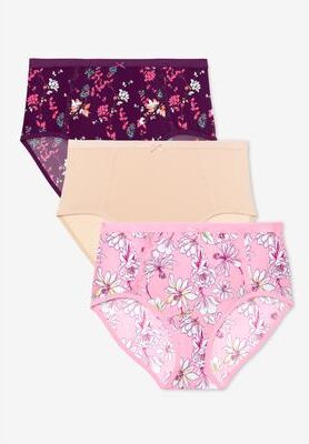 Plus Size Women's Full Coverage Microfiber Panty 3-Pack by Catherines in Assorted Floral Pack (Size 14)