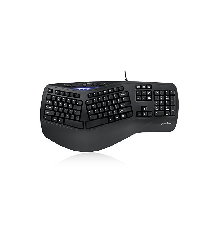 Perixx PERIBOARD-512 ergonomische Tastatur USB-Kabel schwarz USB Handballenauflage Multimedia-Tasten Schwarz (PERIBOARD-512 SCHWARZ)