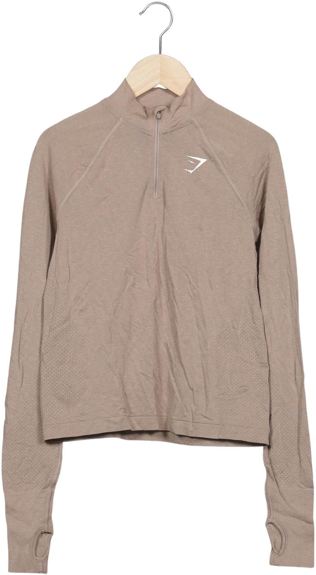 Gymshark Damen Langarmshirt, Beige, Gr. XS, Synthetik - Second Hand