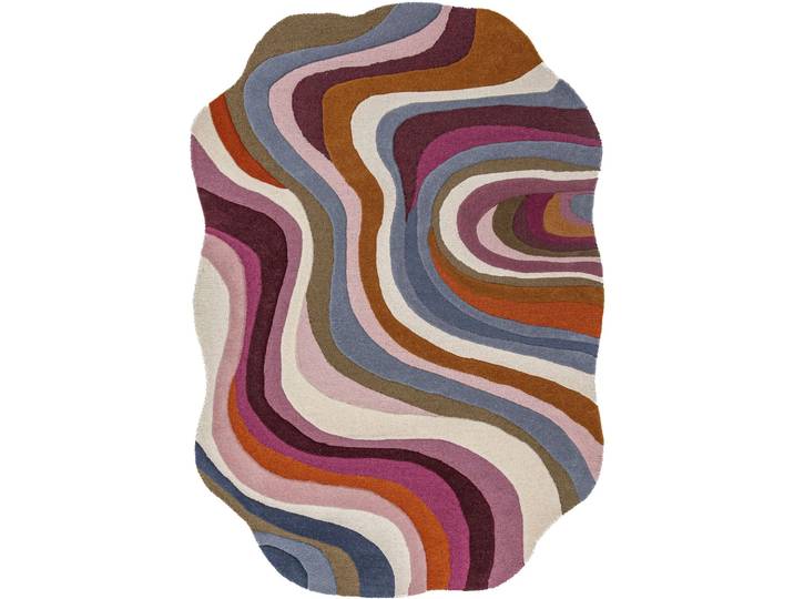 Teppich Elrosa Mehrfarbig Turbulenzen 100 Prozent Wolle 140 x 200 cm - Material: 100% WOLLE - Teppich