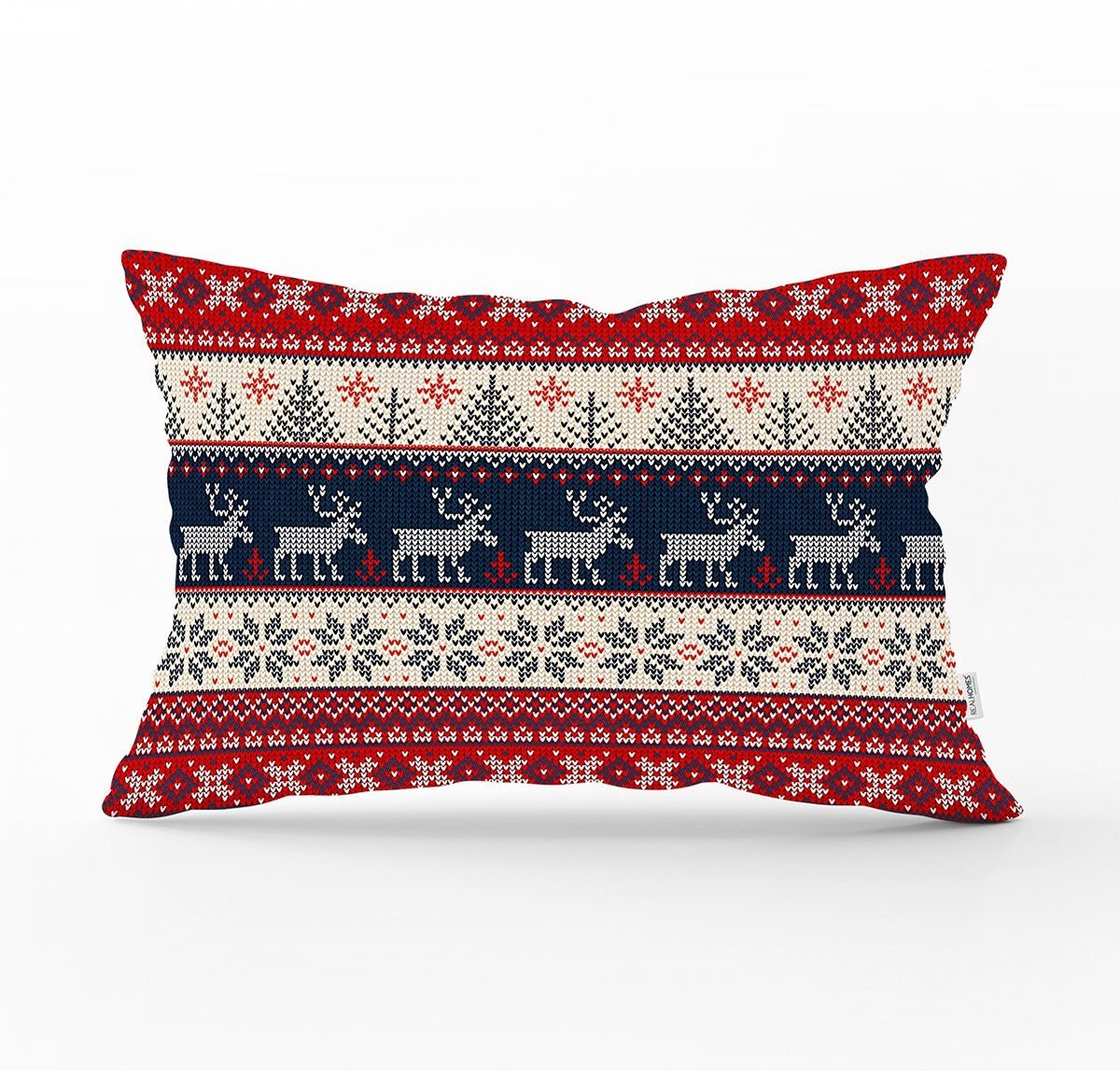 Velvet Kussenhoes Kerst Rendieren - Fluweel - Aan beide zijden bedrukt - 30 x 50 cm