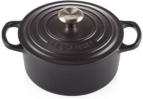 Le Creuset Signature Satin Black Cast Iron 24cm Round Casserole