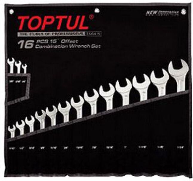 Kiintoavainsarja Toptul 16 Stk (1/4 - 1-1/4 Tuumaa)
