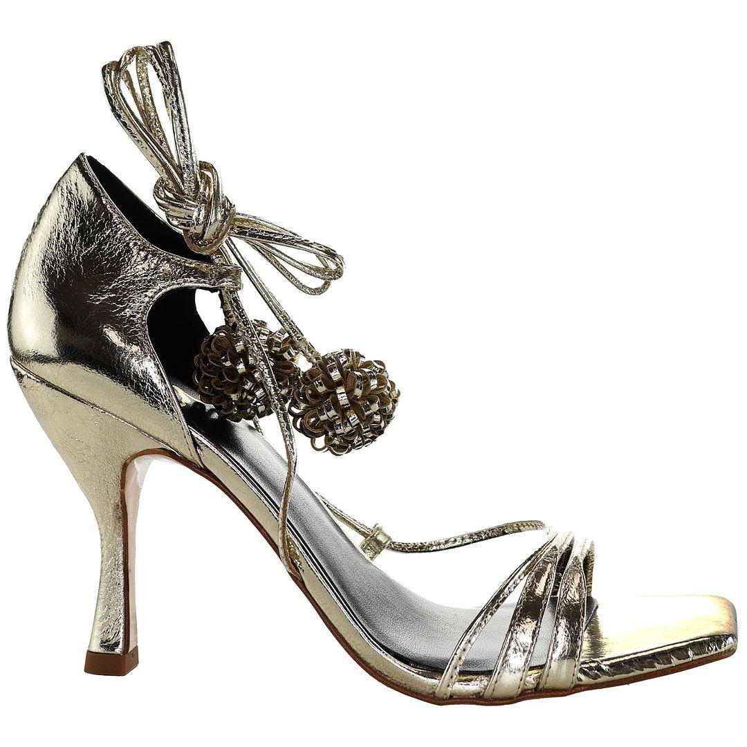 Ted Baker Hilaray Pom Pom Dames Gouden Sandalen