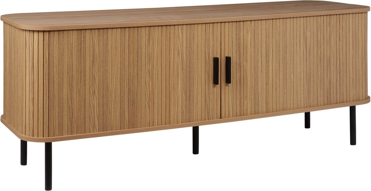 BRADLEY TV-meubel in Lichthout en Zwart van MDF met Retro Design