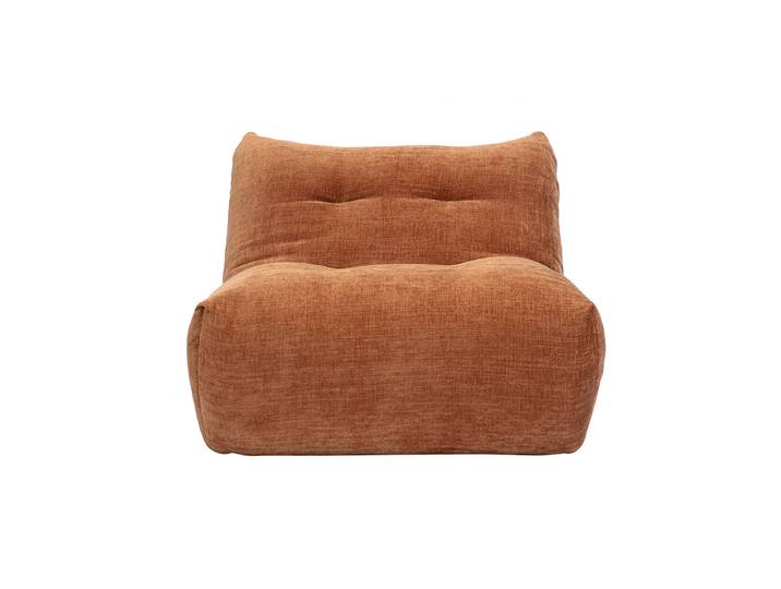 Fauteuil lounge en tissu effet velours texturé terre brûlée BUMPY