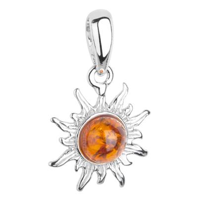 Kettenanhänger OSTSEE-SCHMUCK "Ostsee-Schmuck Anhänger Sonne 14 mm Anhänger Sonne 14 mm", weiß, Schmuckanhänger, Damen, 24x14mm, Silber 925 (Sterlingsilber), 1,4 g, Kettenanhänger
