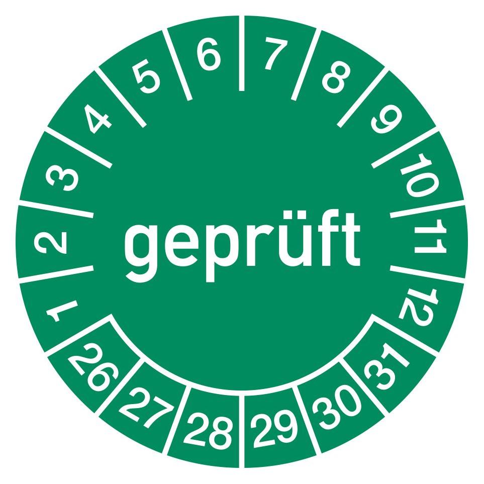 Moedel Mehrjahresprüfplakette Ø 30 mm geprüft 2026 - 2031 Folie (106727)