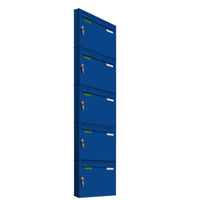 AL Briefkastensysteme 5 x Basic Wand Briefkasten in RAL Farbe 5010 Enzian Blau für Post A4, wetterfest, Artikelnummer: 431P5EA1P5010