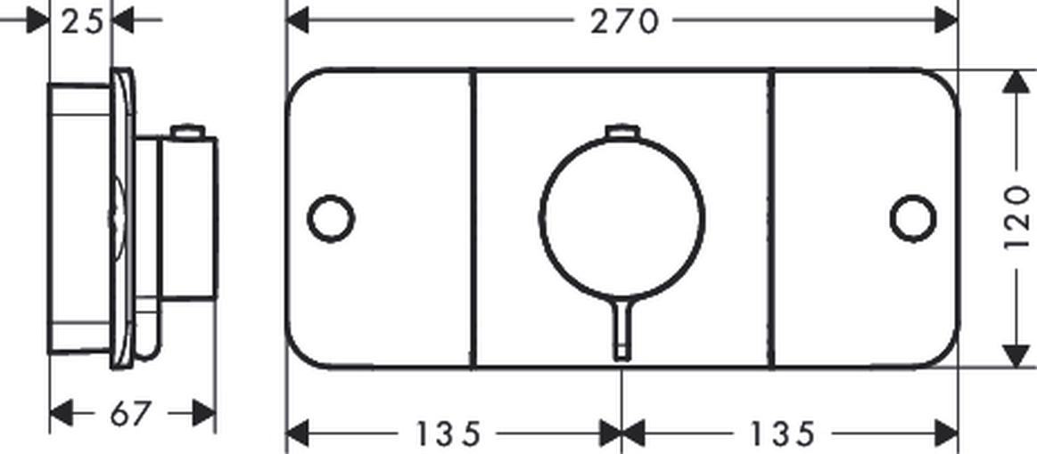 AXOR 45712000 Thermostat UP Axor One Fertigset