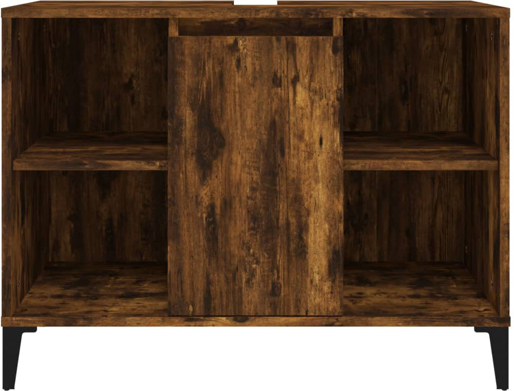 Latitude Run Skagway Freestanding Bathroom Cabinet Smoked Oak 60cm H X 80cm W X 33cm D