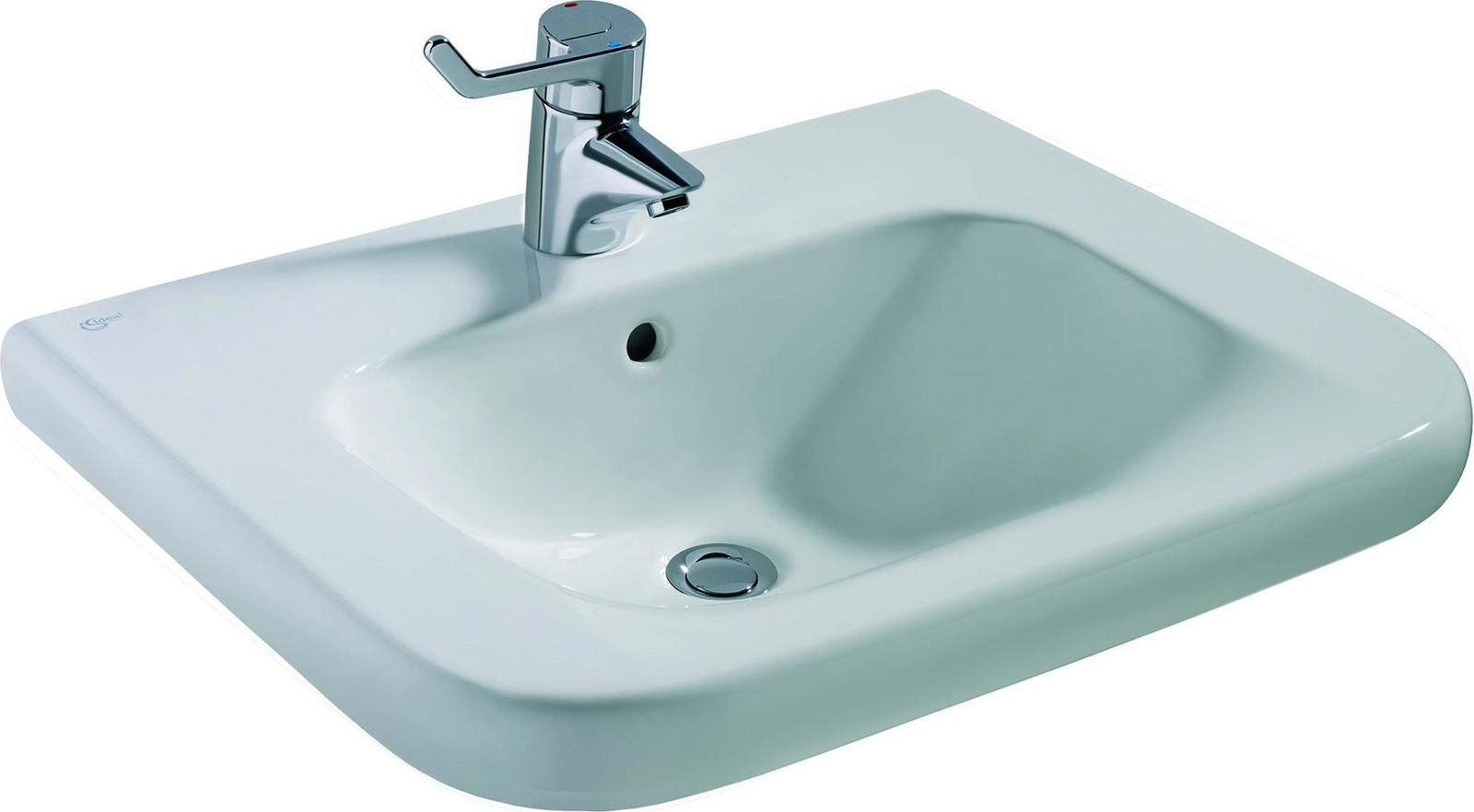 Ideal Standard IDS Contour 21 wastafel met onderkast, wit, B: 60 cm, D: 55,5 cm, H: 17,5 cm