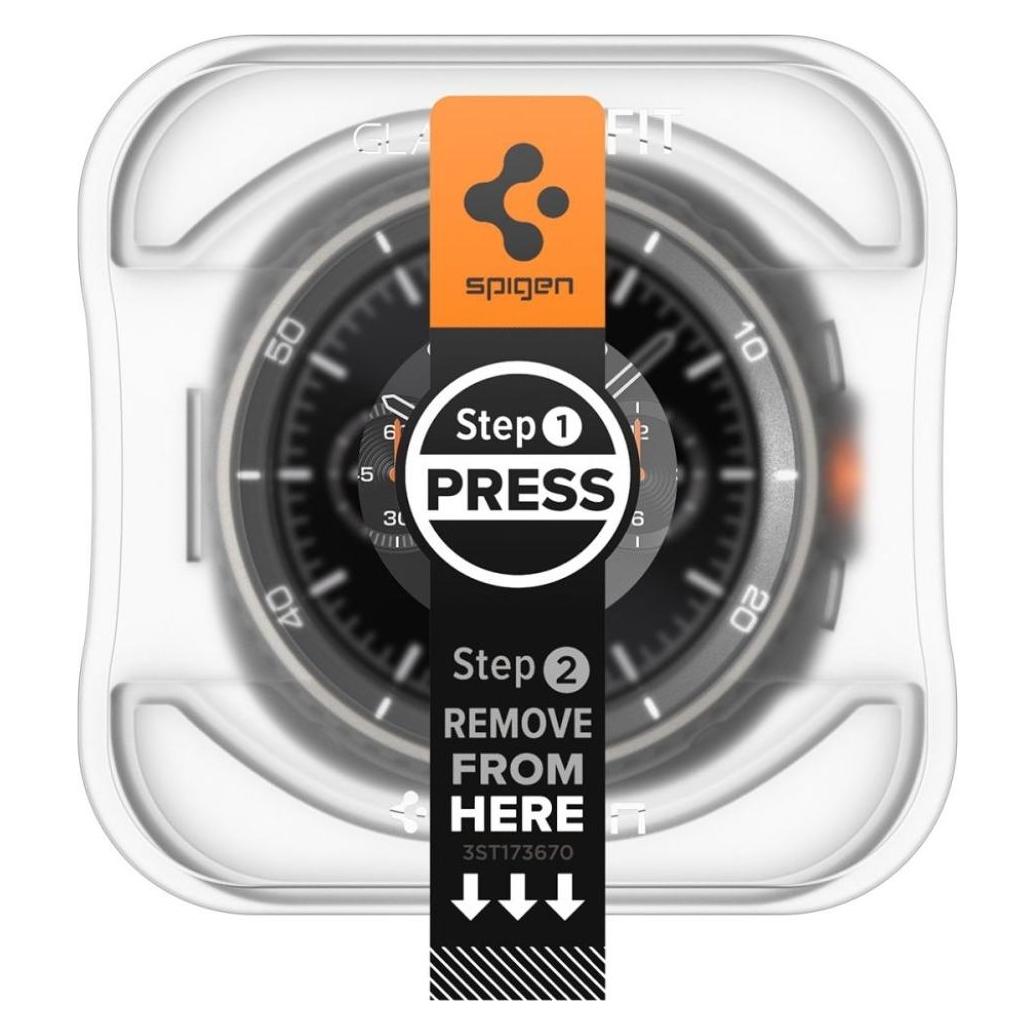 Spigen - Glas.tR EZ Fit (2 pack) - Samsung Galaxy Watch8 Classic - Clear (AGL09877)