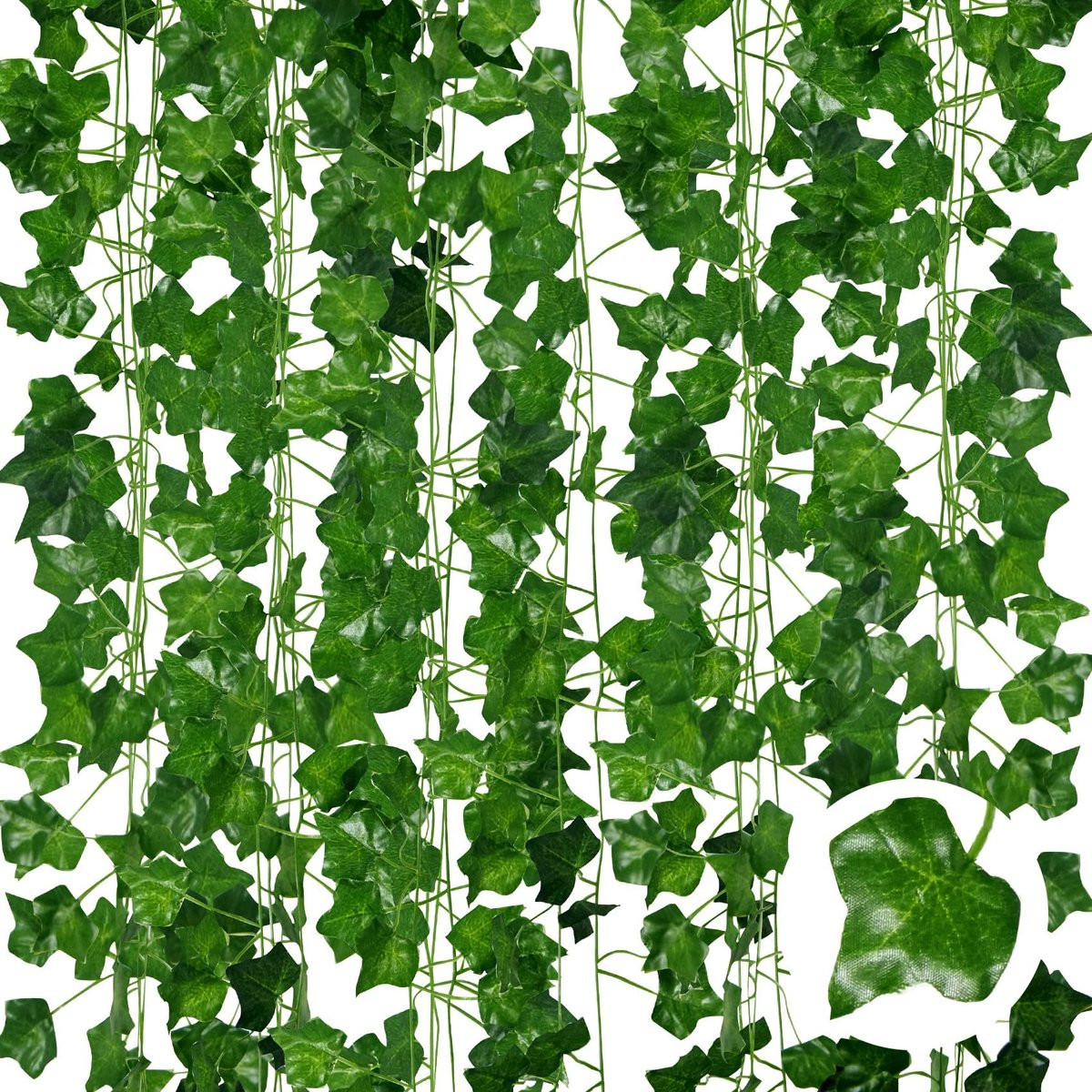 Set van 6 kunstmatige klimop slingers voor decoratie in het groen
