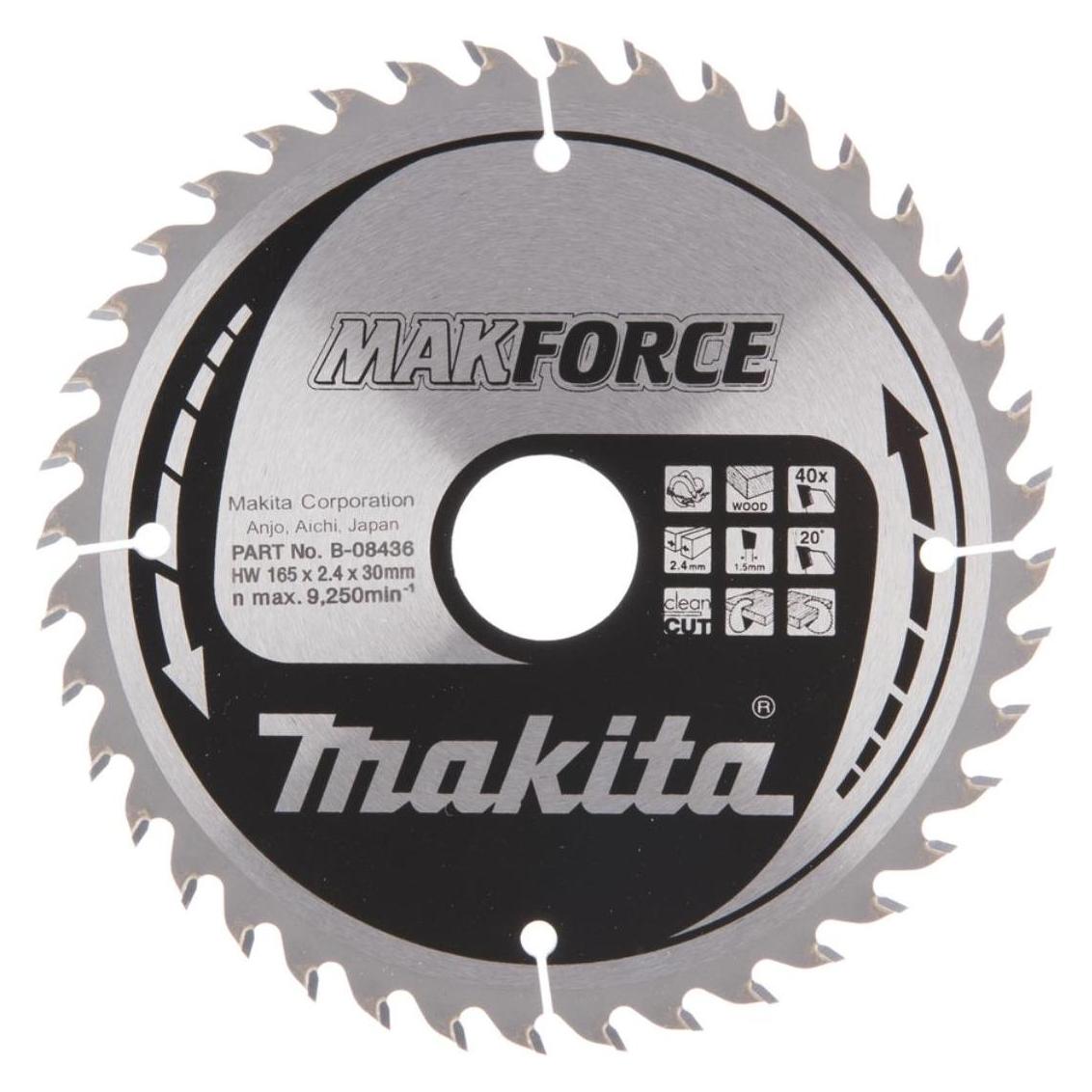Makita B-08436 TCT-Säge 165X2,4X30mm 20° T40 MAKFORCE (B-08436)