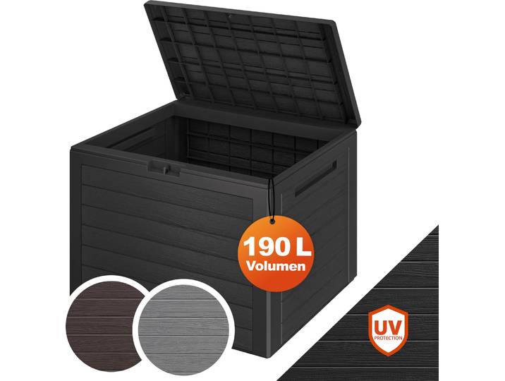 CASARIA Coffre de Jardin Exterieur 190 L Anthracite