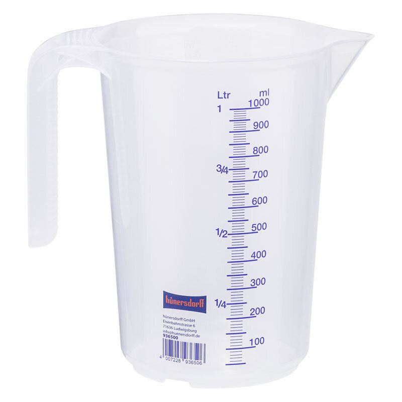 hünersdorff Messbecher 1 Liter 2 Skalen transparent
