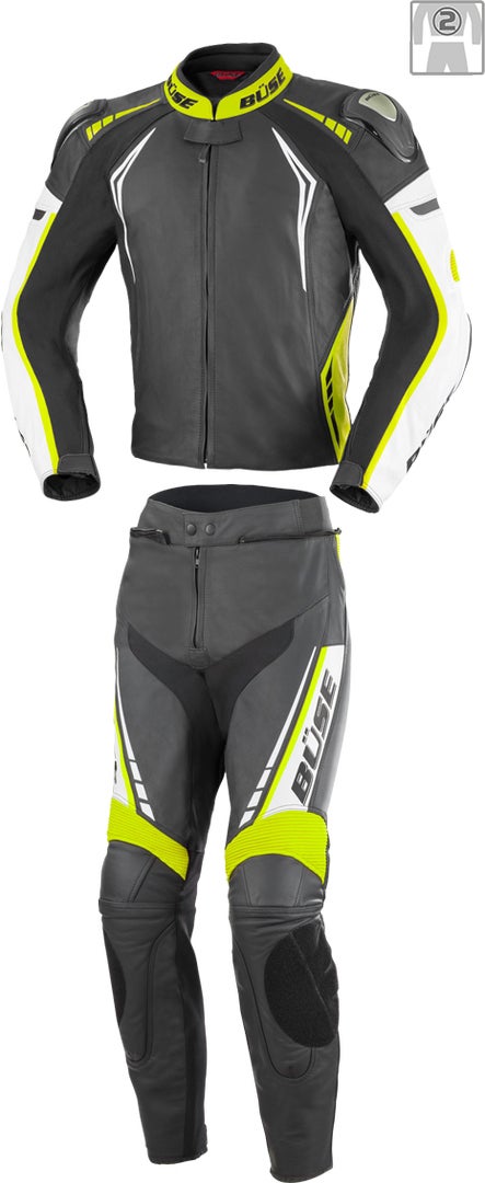 Buese Büse Silverstone Pro 2-Teiler Damen Motorrad Lederkombi 106408-40