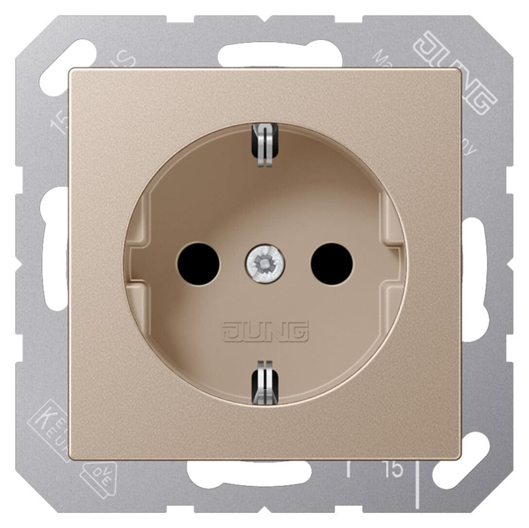 Jung Schuko stopcontact A1520CH, 16A, 250V, champagnekleur