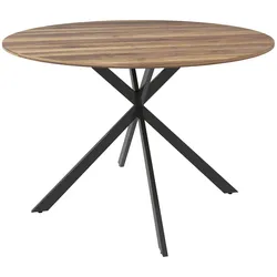 HOMCOM Runder Esstisch für 4 Personen mit Stahlgestell – Ø 120 x 75 cm – Dunkelbraun