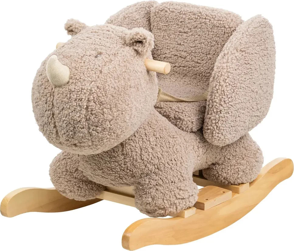 Nattou Neushoorn knuffel schommelpaard van pluche - Taupe