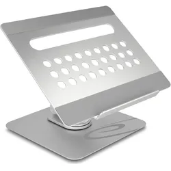 Delock Tablet und Notebook Ständer mit eingebauter Dockingstation 4K - HDMI / Kartenleser / Hub / PD (USB-C, 5 Ports), Dockingstation + USB Hub, Silber