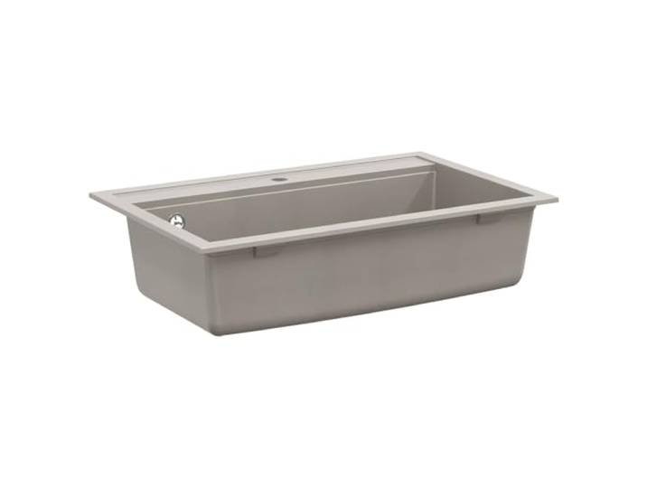 Xhnifbn Küchenspüle Granit Grau 795 x 505 mm Einbauspüle Einzelbecken Hitzebeständiges Verbundbecken für die moderne Küche mit integriertem Siebkorbfilter gegen Verstopfungen und Ablagerungen.