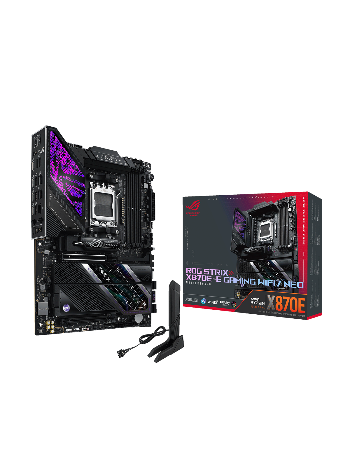 ASUS ROG STRIX X870E-E GAMING WIFI7 NEO Mainboard - AMD X870E - AMD AM5 - DDR5 RAM - ATX