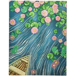 Paperblanks, Heft + Block, Notizbuch Softcover Fluss der Lotusblüten Ultra LIN (A5, Liniert, Weicher Einband)