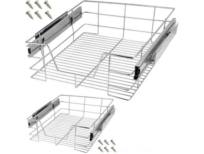 CASARIA® 2x Tiroir télescopique de rangement 50 cm pour armoire cuisine tiroir de cuisine métal tiroir coulissant
