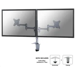Neomounts FPMA-D1330DSILVER duale Monitor Tischhalterung, silber