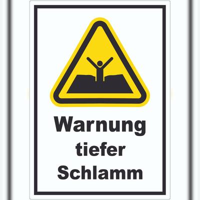 HB-Druck Aufkleber Warnung tiefer Schlamm A0 (841x1189mm)