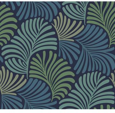 Scott Living Trousdale Navy Fanning Flora Wallpaper