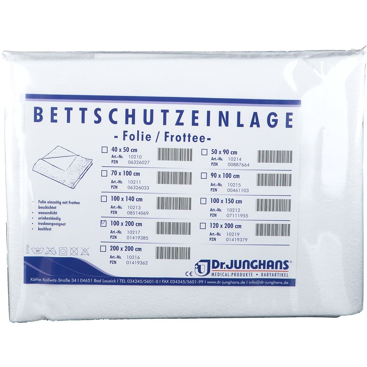 Bettschutzeinlage Folie Frottee 100x200 cm 1 St Einlagen