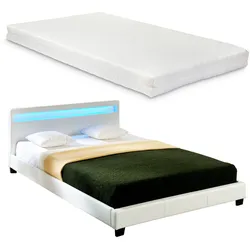 POLSTERBETT Paris mit Matratze und LED-Beleuchtung
