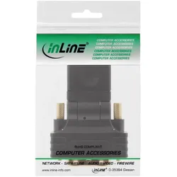 InLine® 17660W HDMI-DVI Adapter, HDMI Buchse auf DVI Stecker, flexibler Winkel, e Kontakte, 4K2K kompatibel