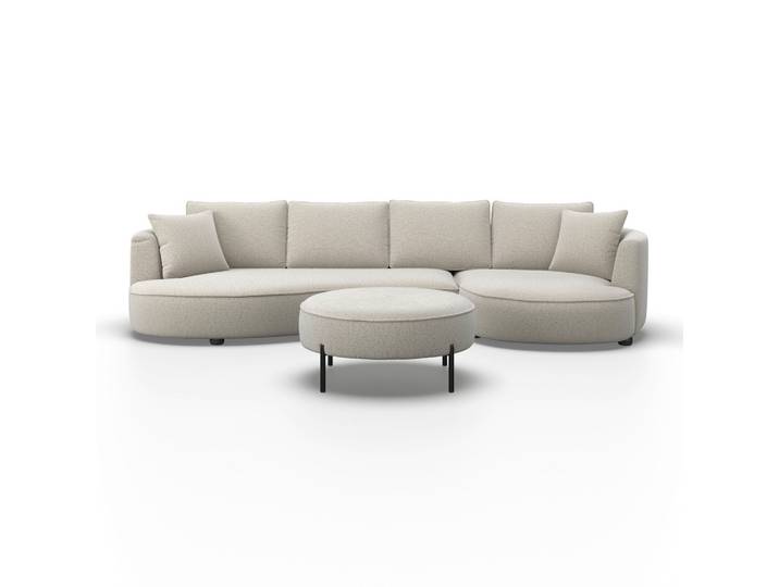 Wohnlandschaft 322/154 cm Creme Chenille