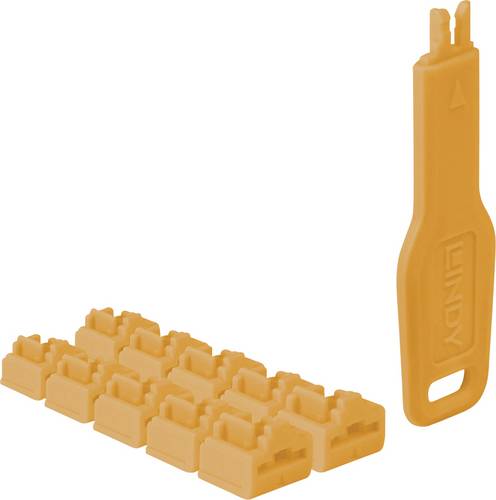 LINDY 47897 RJ-45-Portschlösser + Schlüssel Orange
