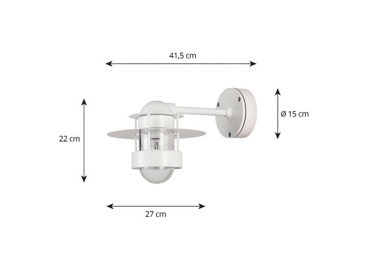Wandlamp buiten Albertslund, wit / opaal, Aluminium, Design, Wandlamp buiten