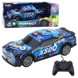 RC-Rennwagen mit leuchtender Karosserie, Schwarz und Blau