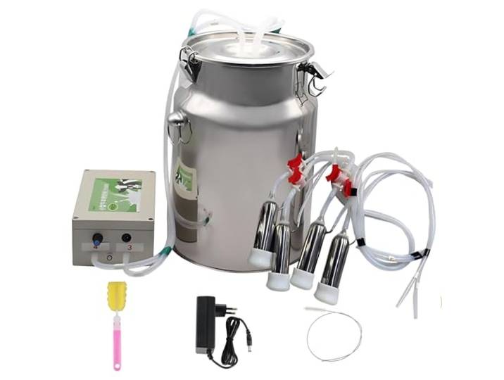 SHAHRYAR Elektrische Melkmaschine Für Schafe (5 L/10 L/14 L) Mit Impulspumpe, (2- Oder 4-Tassen-Version), Inklusive Zubehör, Für Ziegen, Kühe Und Schafe 14LCow4MilkLiners